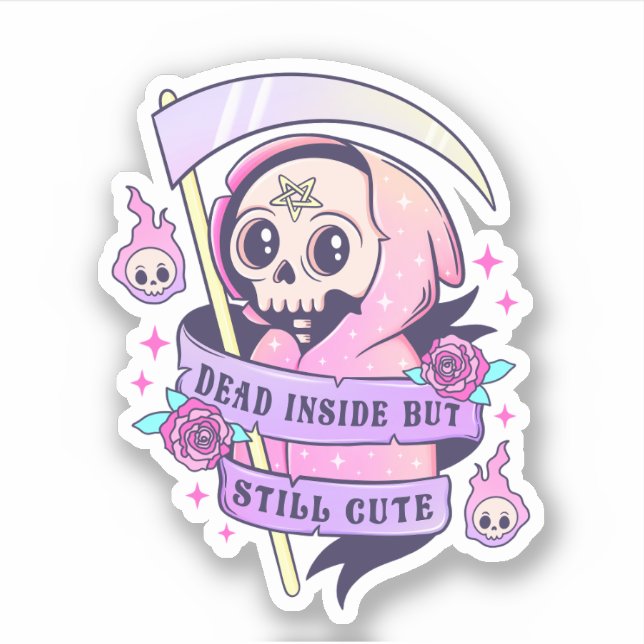Sticker Décès dans Pastel Goth Grim Reaper (Devant)