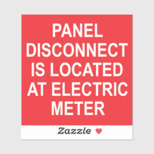 STICKER DÉCONNEXION DU PANNEAU SITUÉ À L'ÉTIQUETTE DE MÈTR