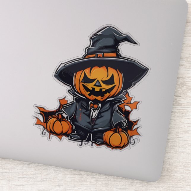 Sticker Décor d'automne Citrouille d'Halloween (Détail)