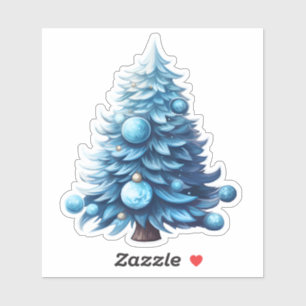 Sticker Décor Festive Blue Christmas Tree