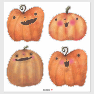 Sticker Décor Halloween Cute Citrouilles Éffrayants