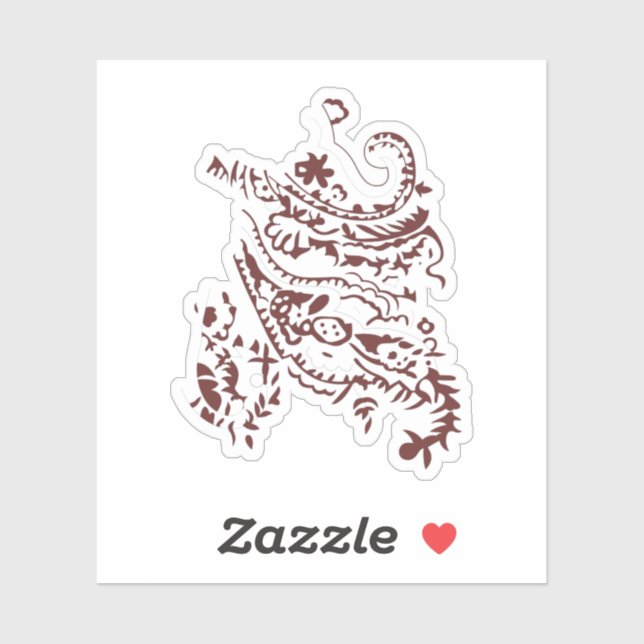 Sticker Décor rouge orangé (Feuille)