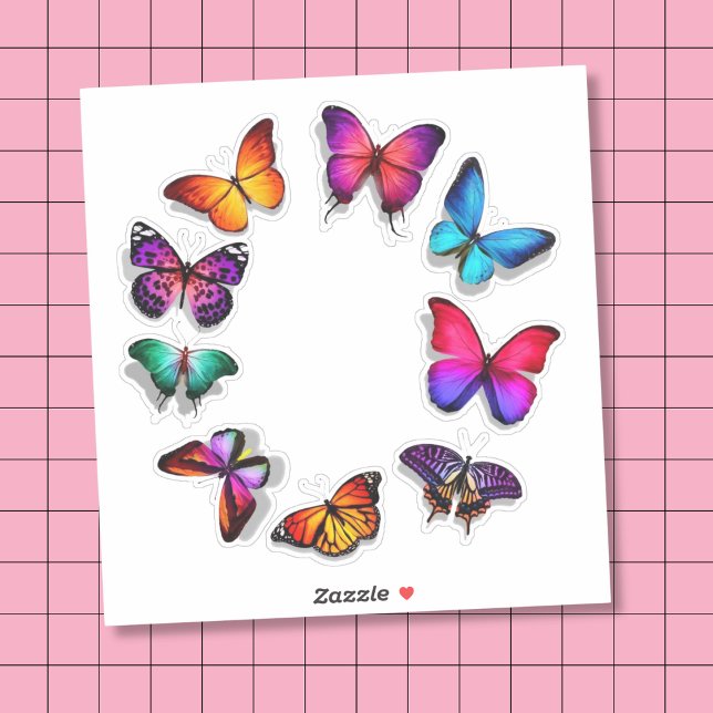 Sticker Décoratif Papillon Coupé (A Kaleidoscope of Color: Beautiful Butterfly Stickers for Every Idea!)