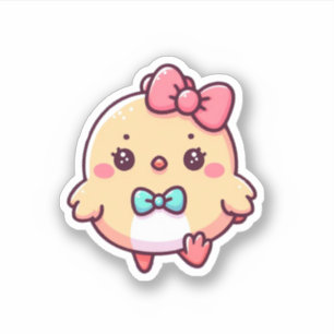 Sticker découpe adorable de poule