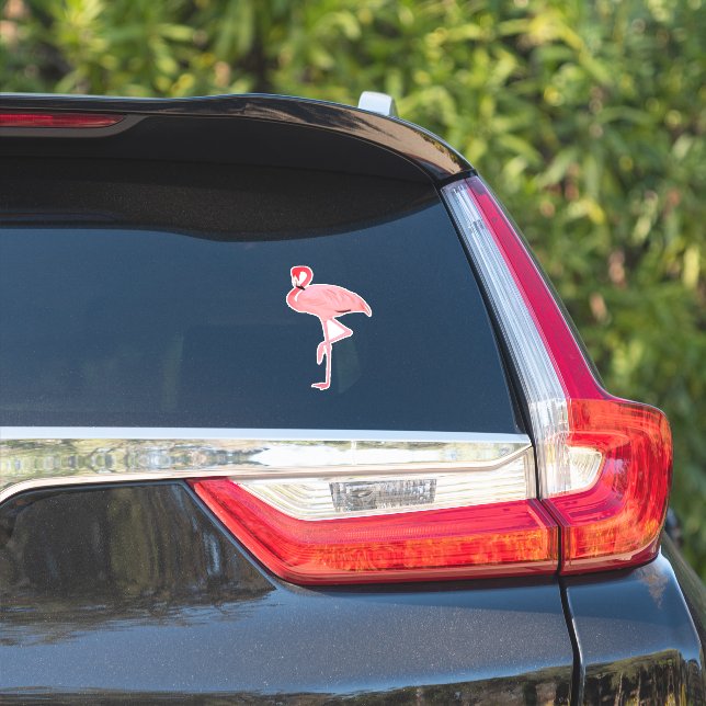 Sticker Découpe de forme de flamant rose (Côté voiture)