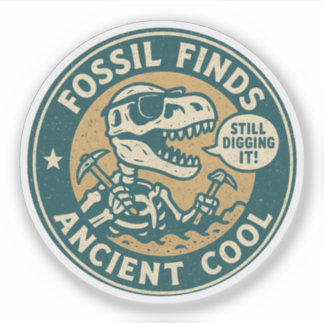 Sticker Découverte de fossiles d'un T-Rex ancien et frais