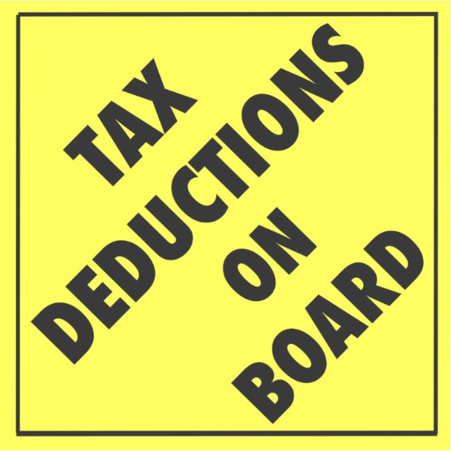 Sticker Déduction fiscale à bord drôle diamant jaune (Devant)
