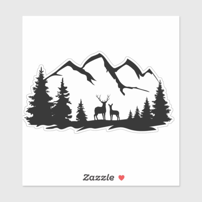 Sticker Deer et faire vinyle autocollant. (Feuille)