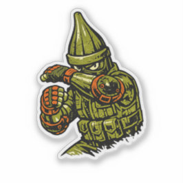 Sticker Défenseur de la rue Okra — Combat de défense rétro