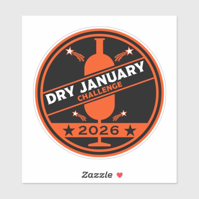 Sticker Défi de janvier sec Encouragement (Feuille)