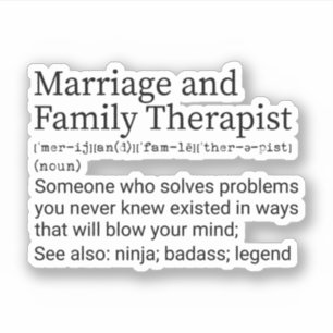 Sticker Définition amusante du mariage et du thérapeute de