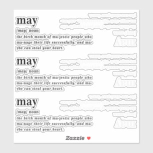 Sticker Définition d'anniversaire de mai
