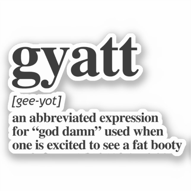 Sticker Définition de Gyatt (Recto)
