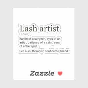 Sticker Définition de l'artiste de trait, Lash Tech, Lash 