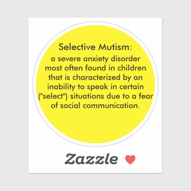 Sticker Définition du mutisme sélectif (Feuille)