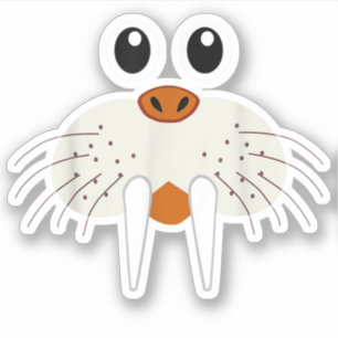 Sticker Déguisement de Morsse Mignon Animal Drôle pour Hal