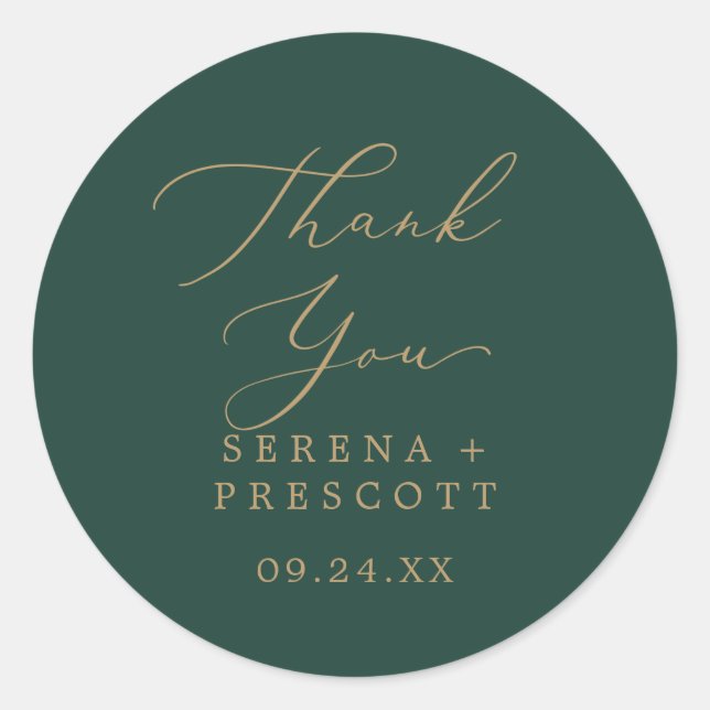 Sticker Delicate Gold et Green Merci Favoriser (Devant)