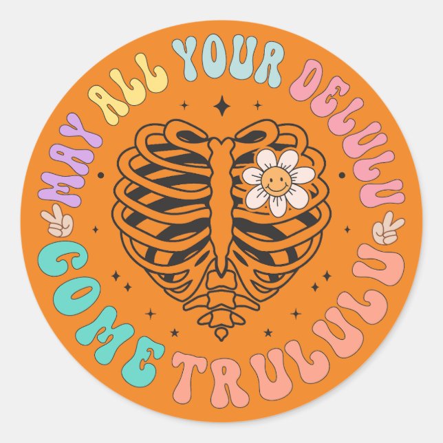 Sticker Delulu Come Trululu Ribcage (Devant)