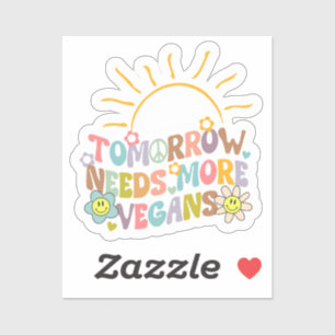Sticker Demain Mignonne A Besoin De Plus De Végans, Rétro