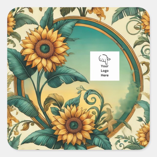 Sticker d'emballage du logo de tournesol personnal (Devant)