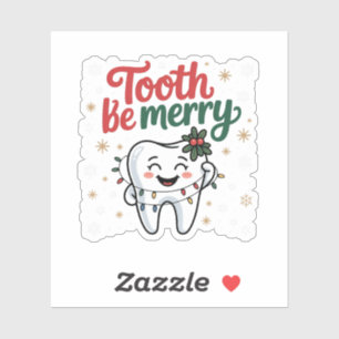 Sticker Dent Pour Être Joyeux Drôle Dentiste Noël Dentaire