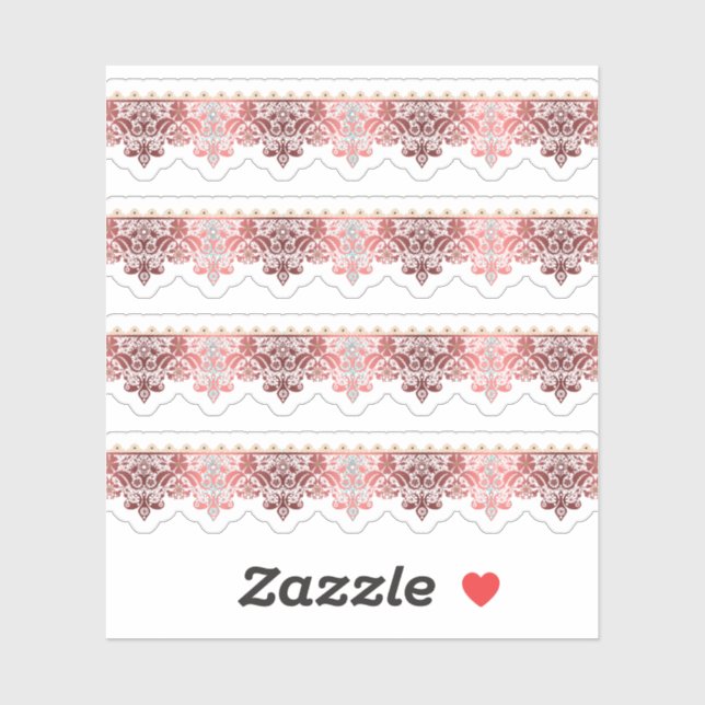 Sticker Dentelle rouge brillante, dentelle, rouge, ajourée (Feuille)
