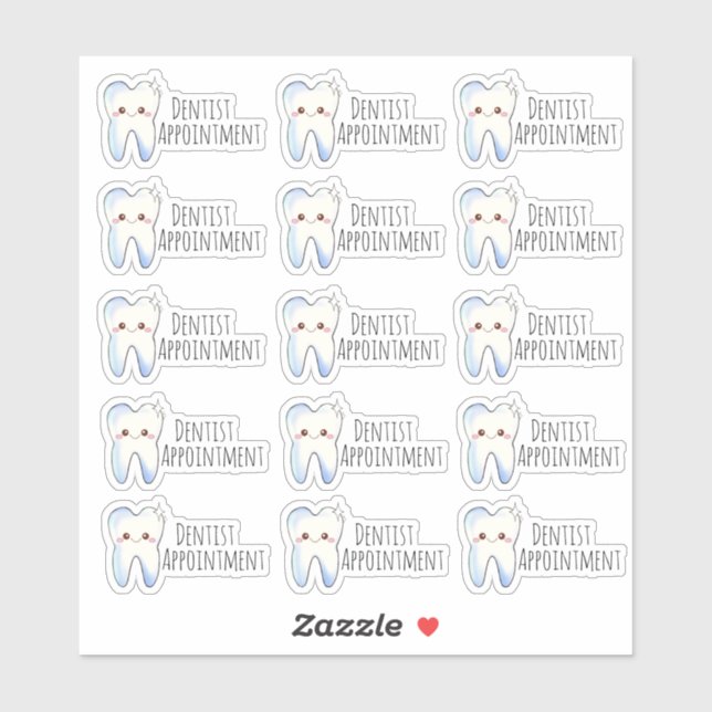 Sticker Dentist Nomination dent dent (Feuille)