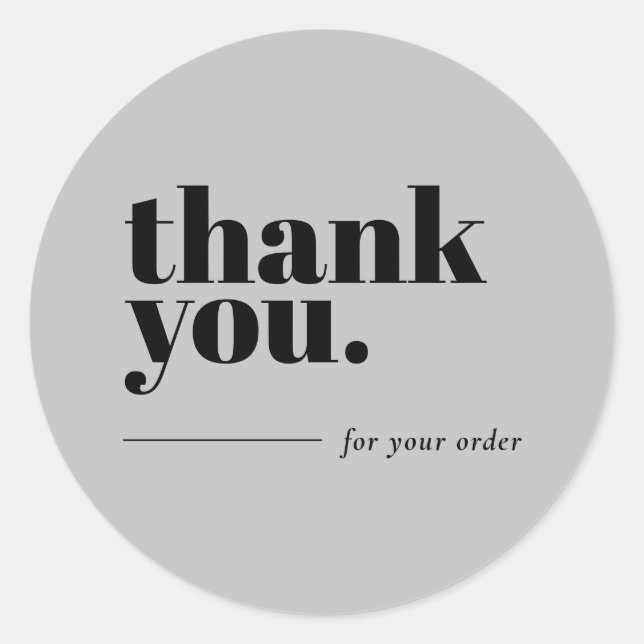 Sticker d'entreprise de Merci minimal simple (Devant)