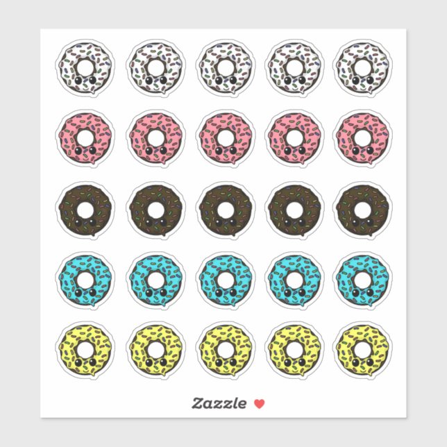 Sticker Dents de chocolat Différents Frostings & Sprinkles (Feuille)