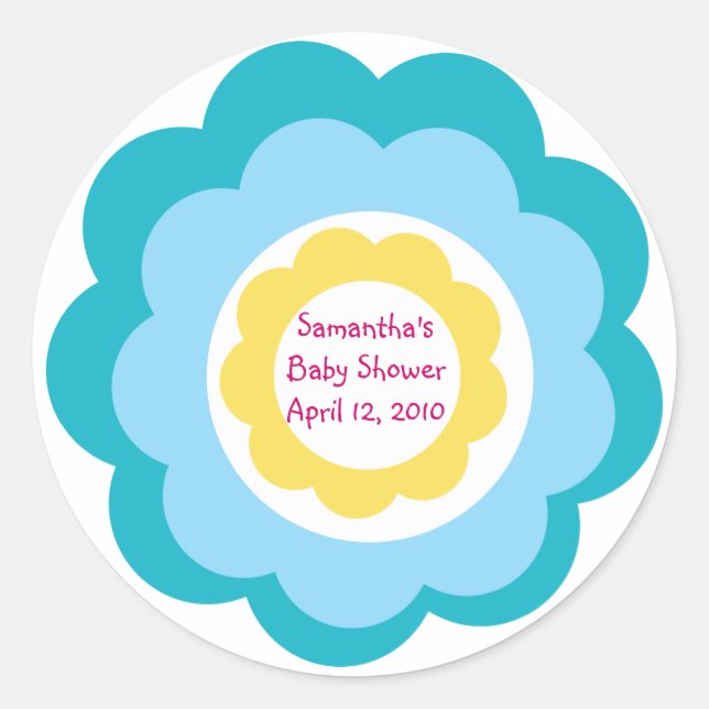 Sticker d'enveloppe de fleurs bleues Garden Party (Devant)