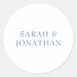 Sticker d'enveloppe Mariage minimal bleu moderne S