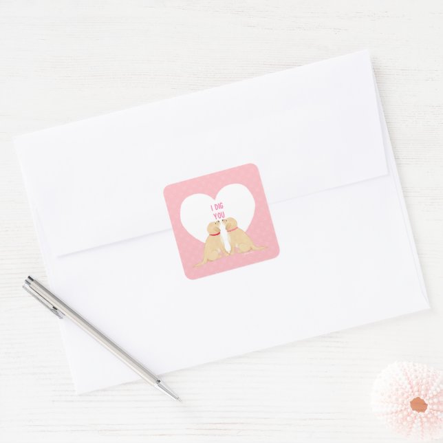 Sticker d'enveloppe pour chien de Valentine I Dig  (Enveloppe)