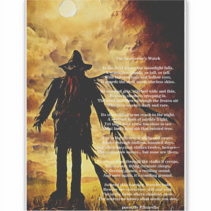 Sticker Déplaisant Scarecrow sombre Halloween art & poème