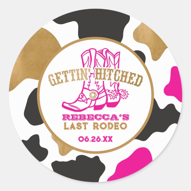 Sticker Dernier Rodeo Bachelorette Gold rose (Devant)