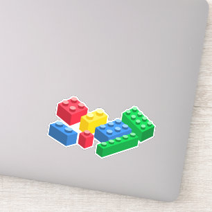 Sticker Des enfants colorés par des briques construites p