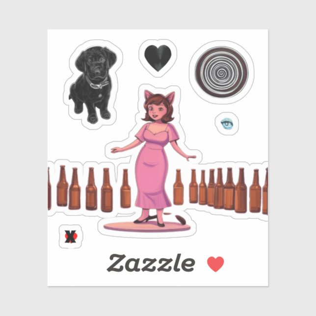 STICKER DES FILLES VEULENT BOIRE (Feuille)