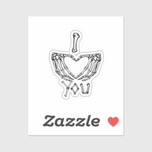 Sticker Des Mains De Squelette Qui Font Un Coeur