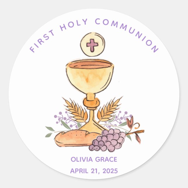 Sticker des symboles de la première communion (Devant)