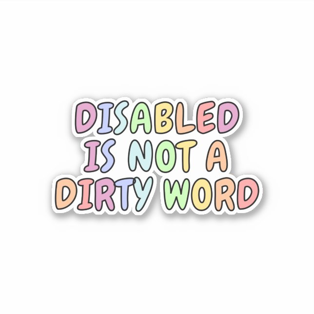 Sticker Désactivé n'est pas un mot sale (Devant)