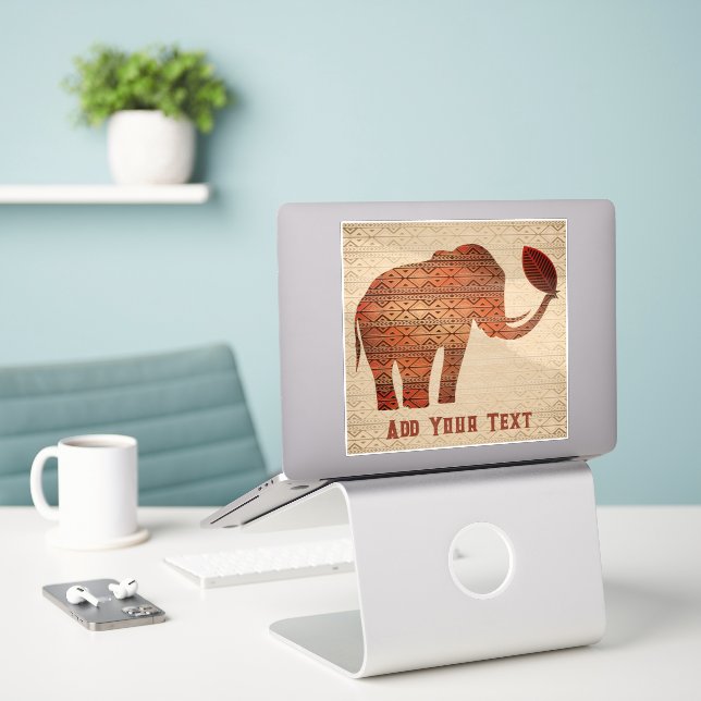 Sticker Design d'art tribal des éléphants (Ordinateur portable sur le bureau)