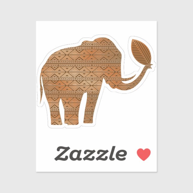 Sticker Design d'art tribal des éléphants (Feuille)
