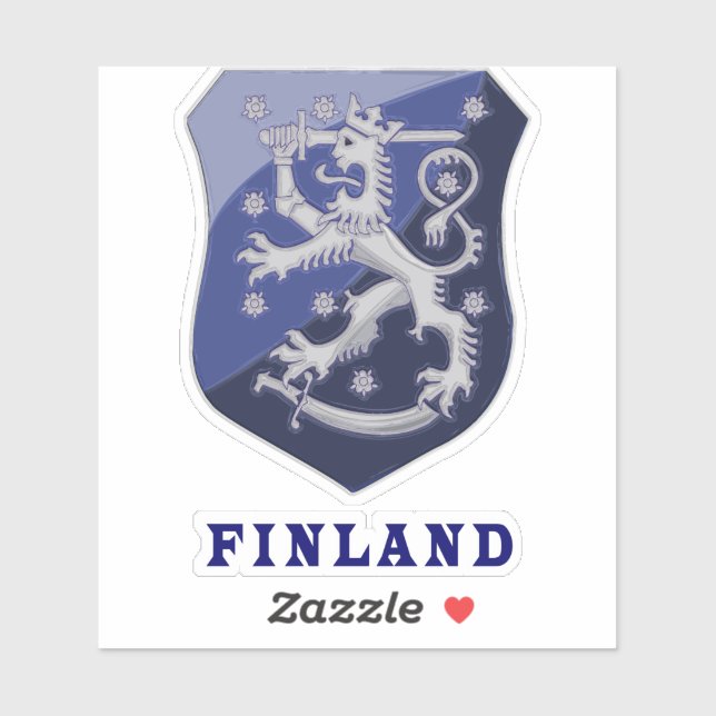 Sticker Design de bouclier finlandais (Feuille)