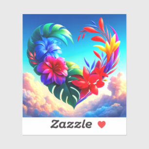 Sticker Design de coeur de fleurs