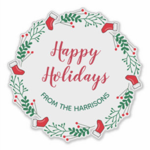 Sticker design de couronne de Noël Étiquette