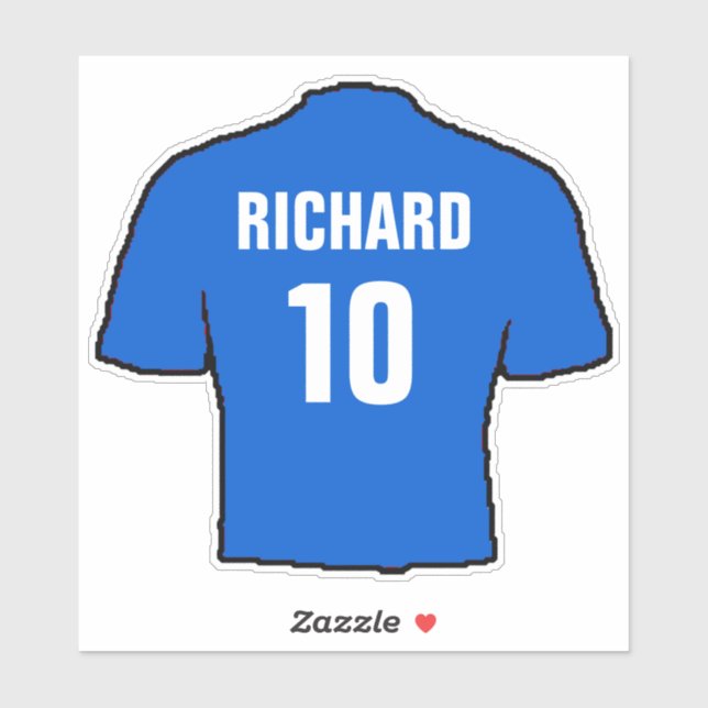Sticker Design de maillot de football en bleu. (Feuille)