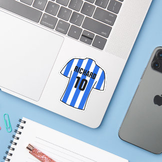 Sticker Design de maillot de football en Bleu & Blancs