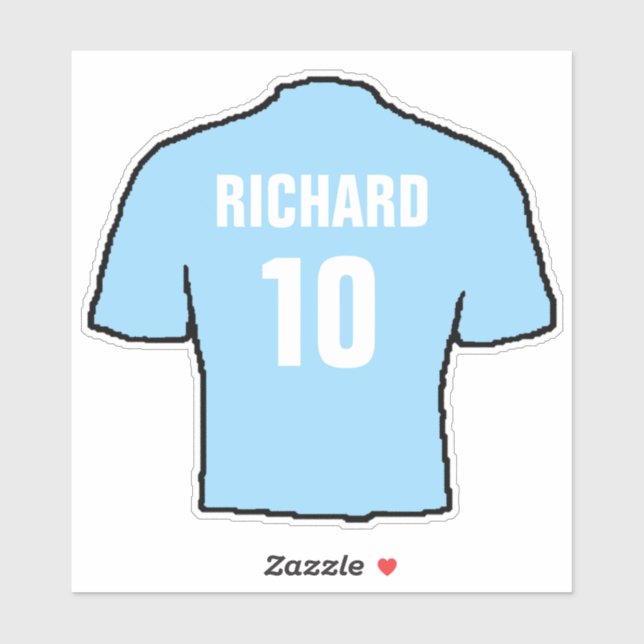 Sticker Design de maillot de football en bleu ciel clair. (Feuille)