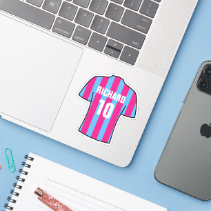 Sticker Design de maillot de football en Claret et bleu. A