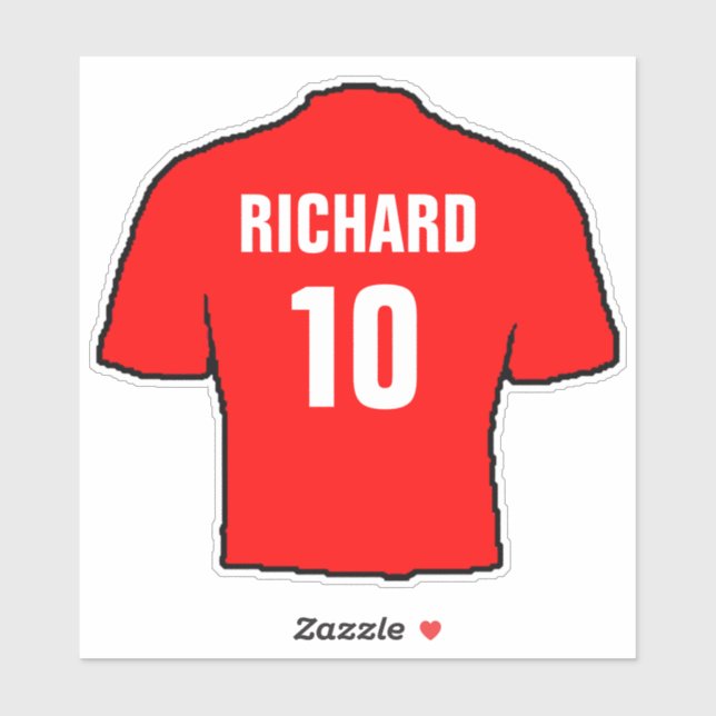 Sticker Design de maillot de football en rouge. (Feuille)