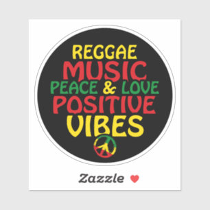 Sticker Design de reggae avec des citations positives et d